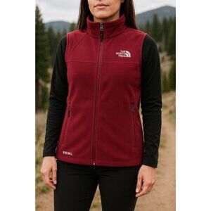 The North Face WindWall Fleece Vest Womens Medium Red Maroon Full Zip Outdoor M